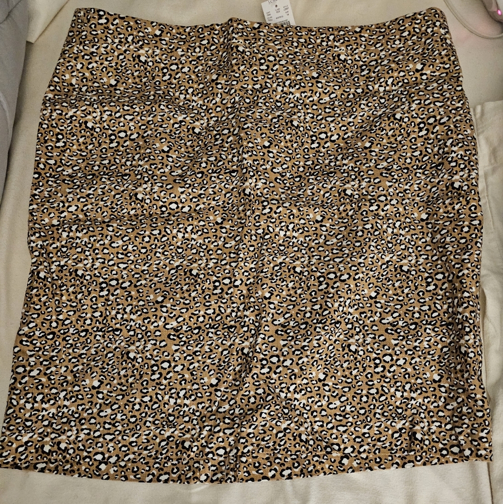Nwt! J.CREW Leopard Print Pencil Skirt PLUS Size
